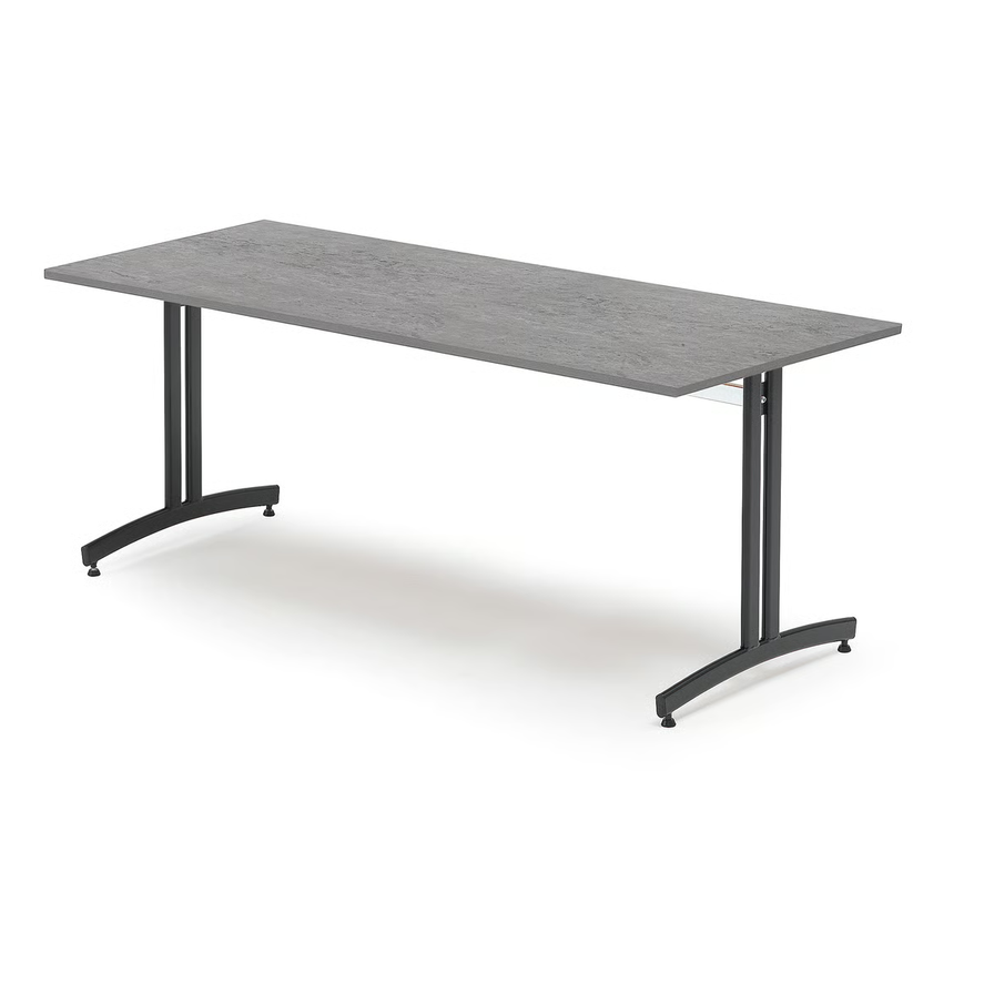 1585927-1 Table 1800x800 mm, dark grey linoleum, black