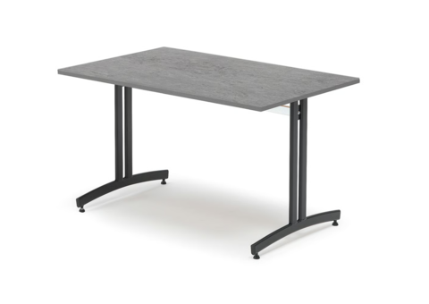 Table 1200x800 mm, dark grey linoleum, black