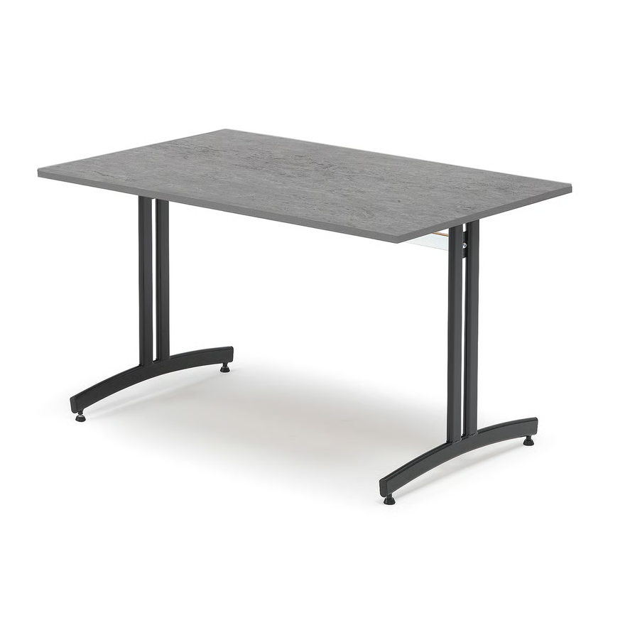 1585946-1 Table 1200x800 mm, dark grey linoleum, black