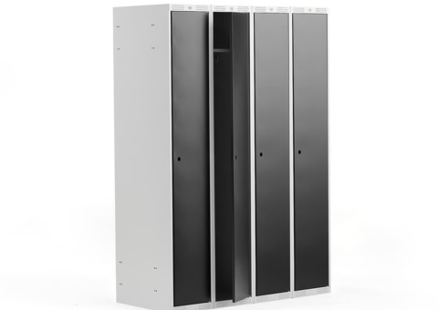 Wardrobe CLASSIC 4 sections, 1740x1200x550 mm, black