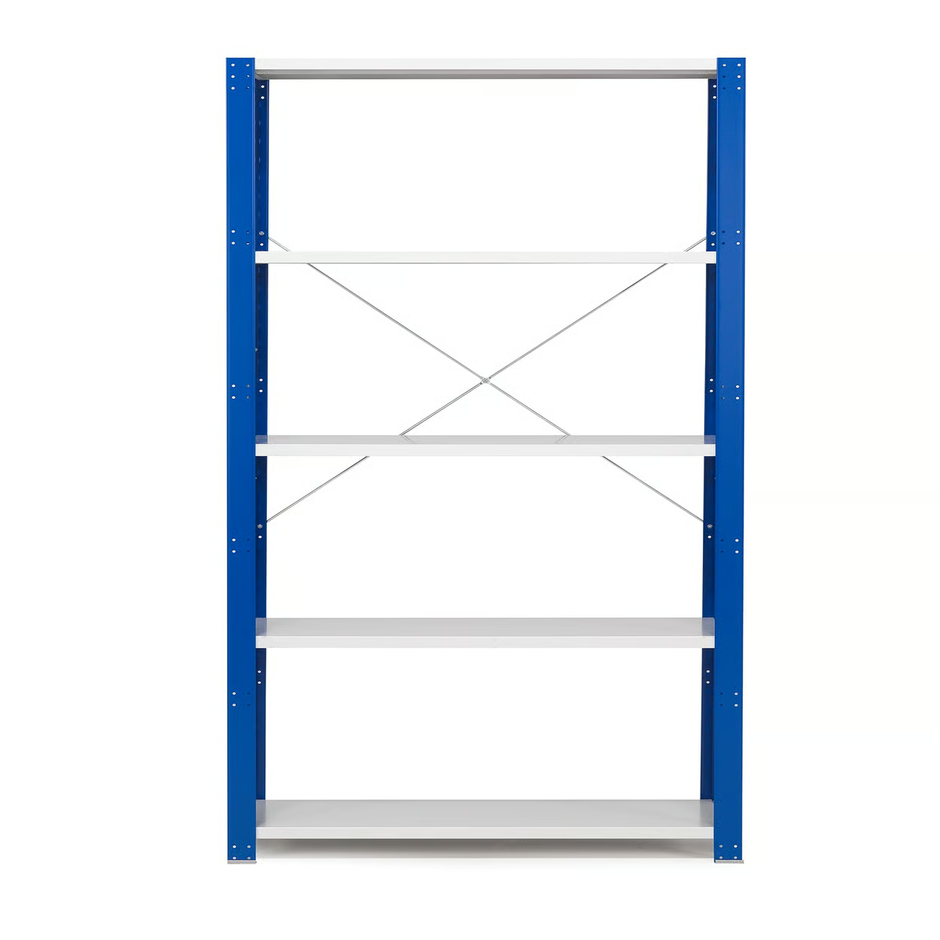 1585933-1 Shelving unit MIX Basic section, 2100x1365x500 mm, blue, light grey shelves