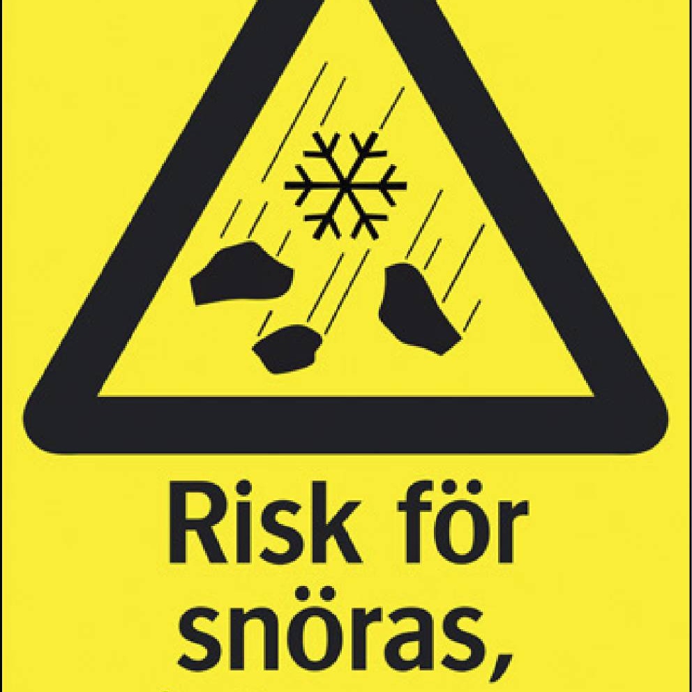 1588646-1 Warning signs, 30 pcs - Systemtext, falling snow and icicles, 210 × 297 mm