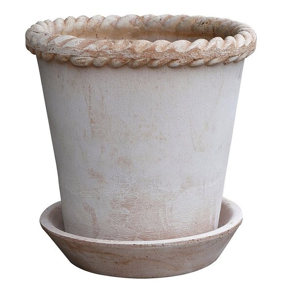 1584923-1 Pots with saucers, 2 pcs - Bergs Potter Emilia, pink terracotta, Ø30 cm