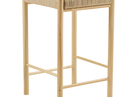 Counter stools, 3 pcs - House Nordic Abano, natural wood and woven seat