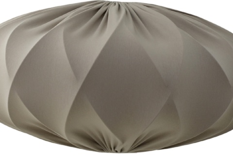Lampshade, 1 pc - Hallbergs Twister Elips, sand-coloured stretch fabric, Ø65 cm