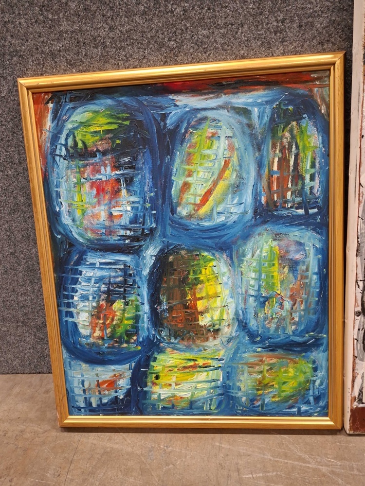 1587510-2 4 paintings and easel Marcel Strüwer