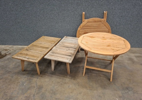 4 wooden tables for outdoor use