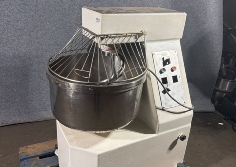 Dough mixer with mixing bowl and dough hook