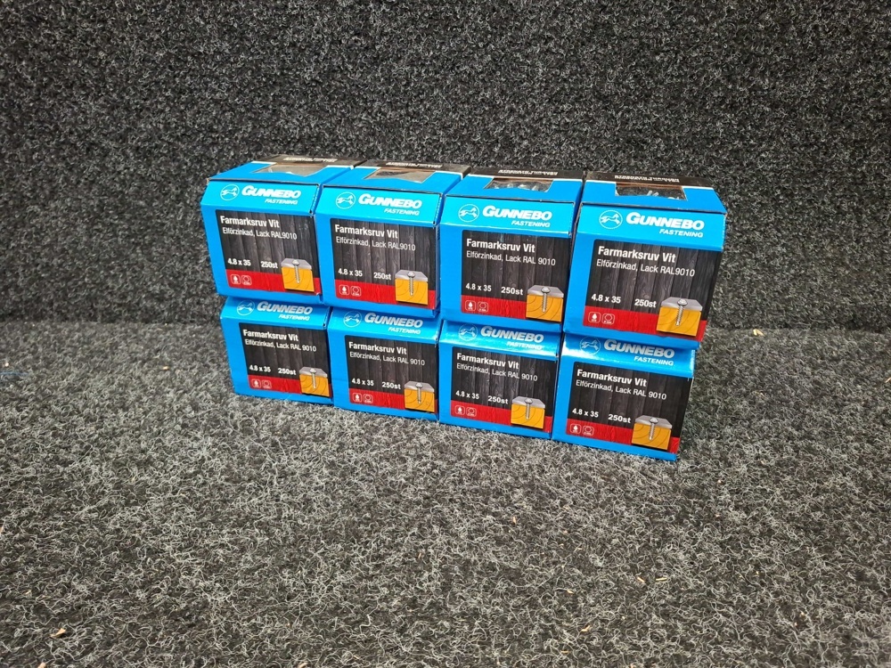 1589957-1 2000 st Farmarskruv Vit 4.8x35mm, Gunnebo