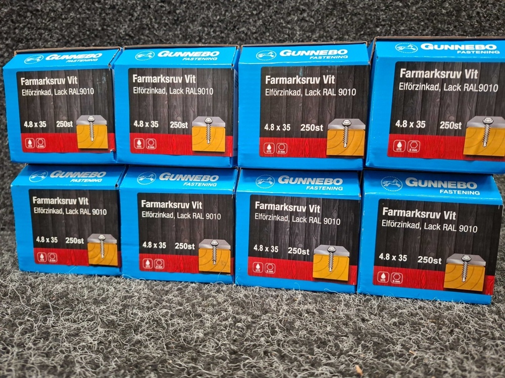 1589957-2 2000 st Farmarskruv Vit 4.8x35mm, Gunnebo