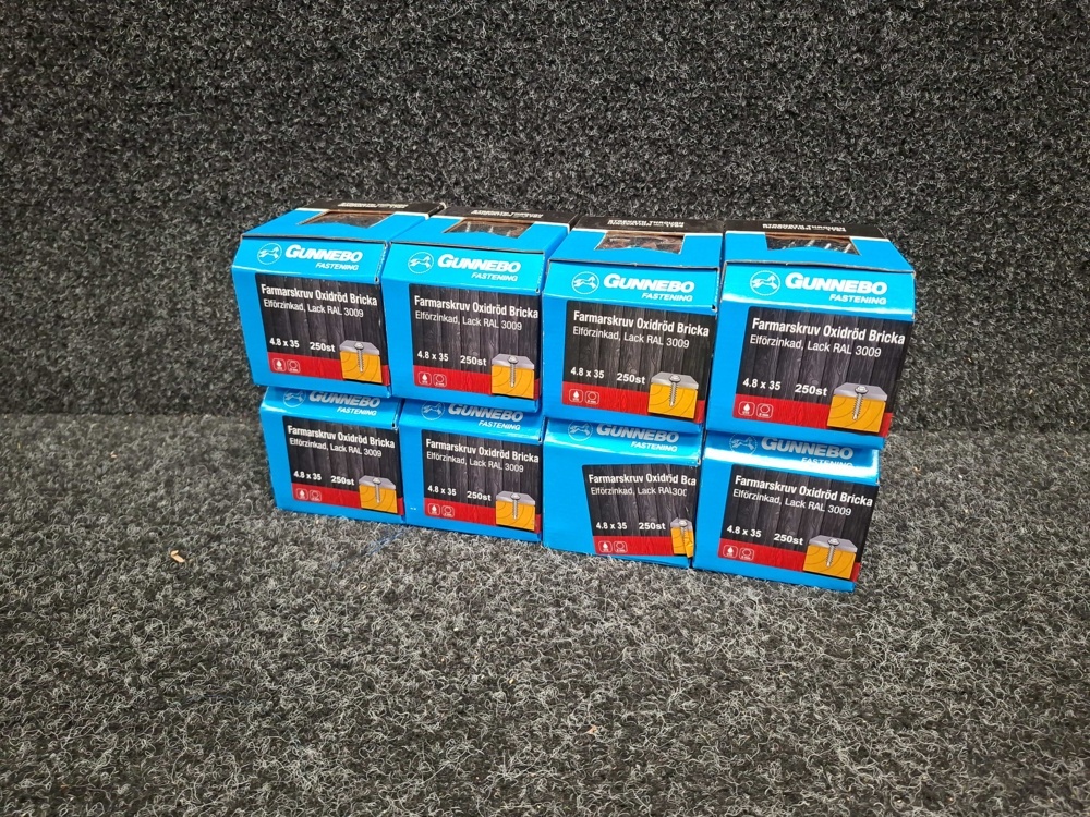 1589959-1 2000 st Farmarskruv Oxidröd Bricka 4.8x35mm, Gunnebo