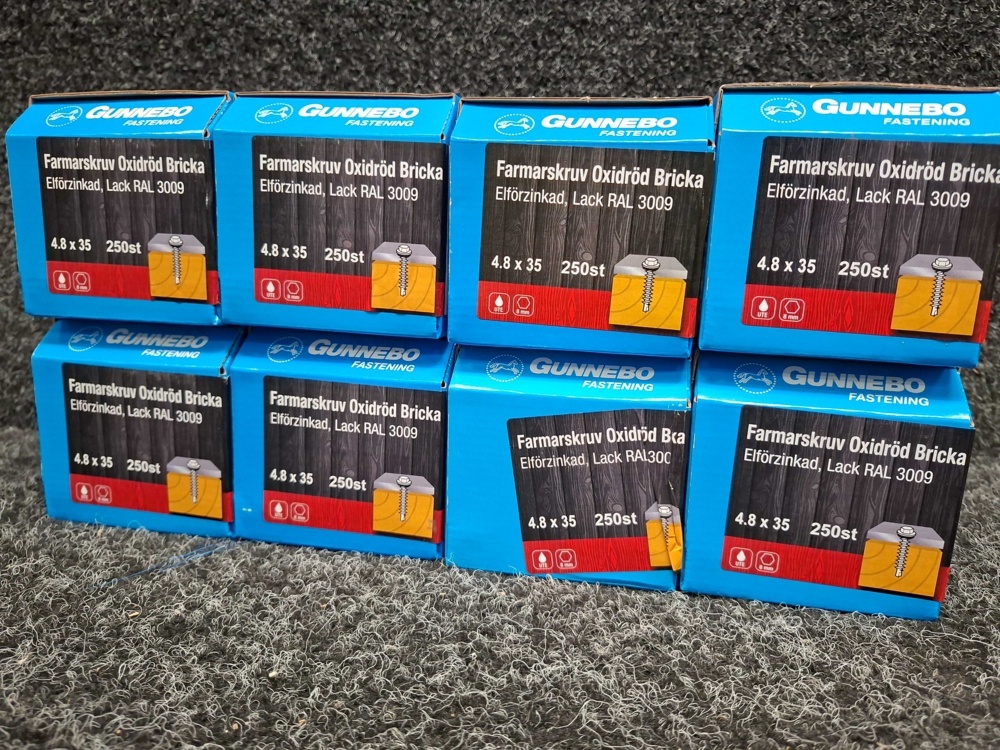 1589959-2 2000 st Farmarskruv Oxidröd Bricka 4.8x35mm, Gunnebo