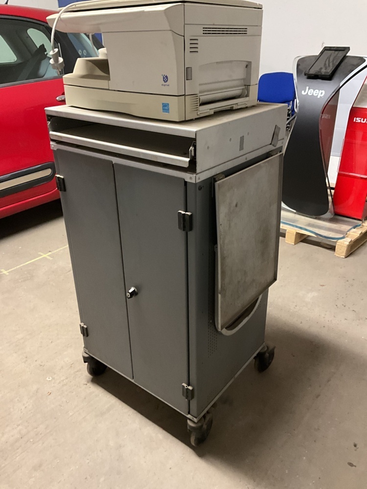 1473759-2 Sheet metal cabinet on wheels