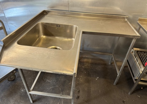 Stainless steel dishwasher loading bench