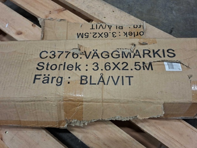 1590036-3 Väggmarkis 3,6x2,5 m Blå/Vit