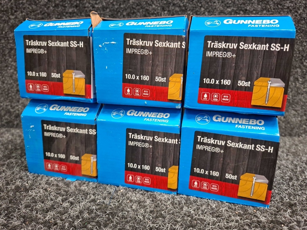 1589967-2 300 st Träskruv Sexkant SS-H 10.0x160mm, Gunnebo