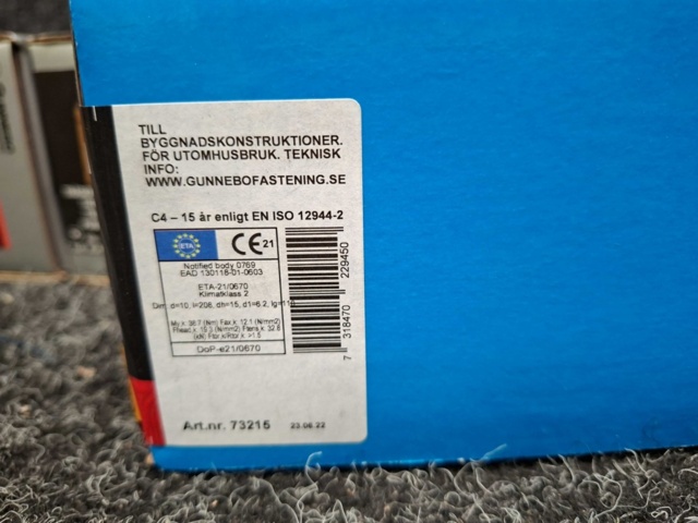 1589968-4 200 st Träskruv Sexkant SS-H 10.0x200mm, Gunnebo