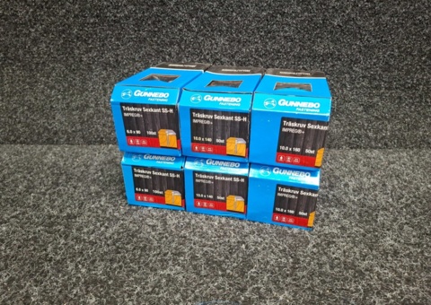 400 pcs Wood Screws Hexagon SS-H 6.0x90, 10.0x140 & 10.0x160mm, Gunnebo