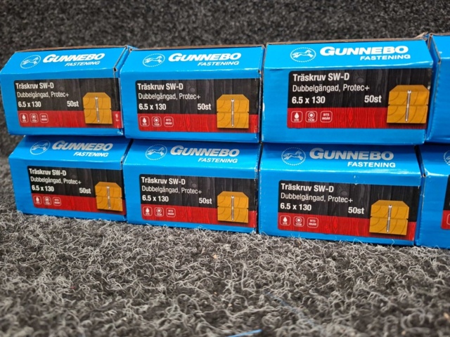 1589982-2 500 st Träskruv 6.5x130, 6.5x160 & 8.0x120mm, Gunnebo