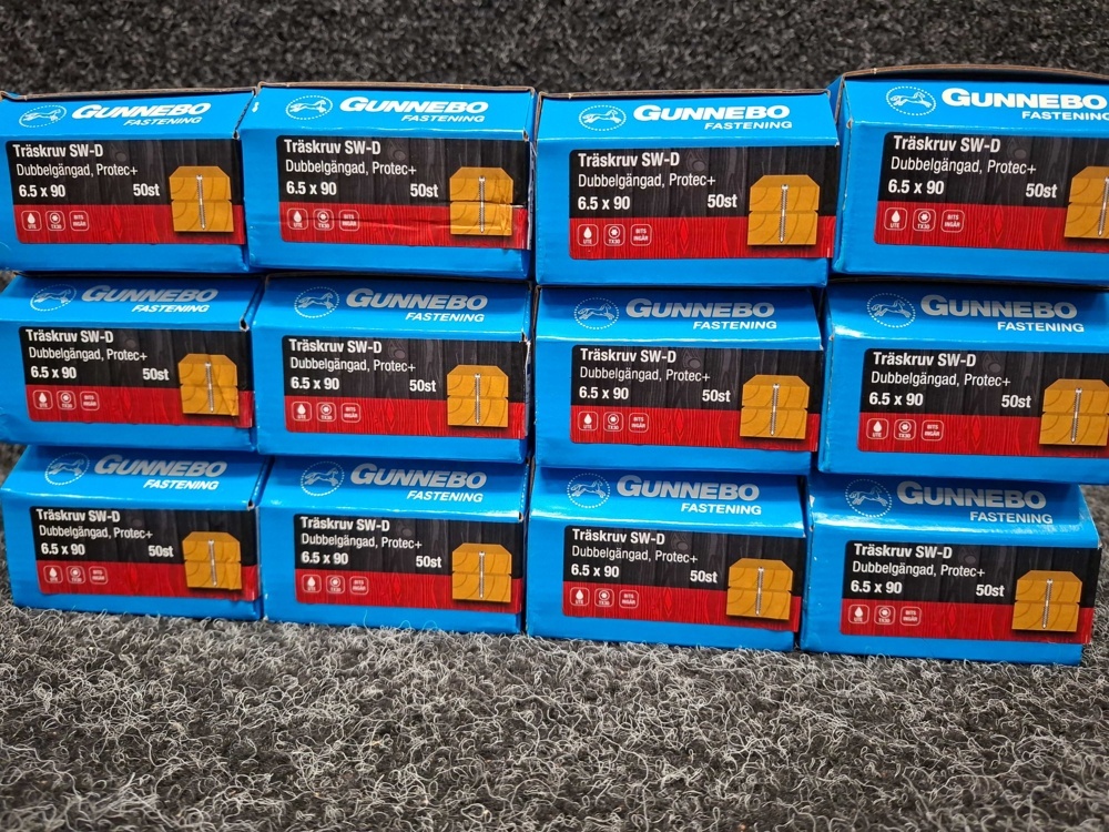 1589983-2 600 st Träskruv SW-D 6.5x90mm, Gunnebo