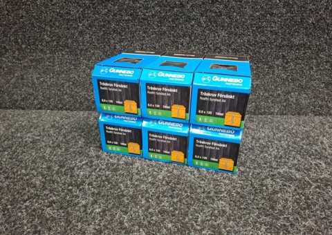 600 pcs Wood Screws Countersunk Stainless Acid-Resistant A4 6.0x120mm, Gunnebo