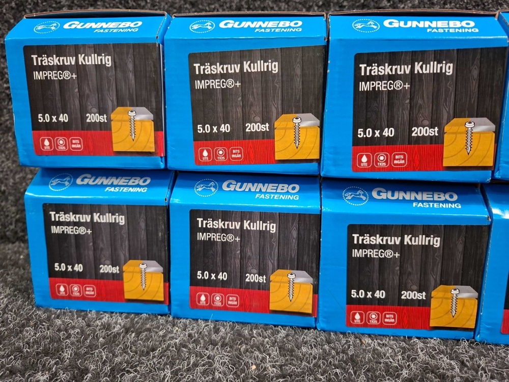 1589993-2 2000 st Träskruv Kullrig 5.0x40mm, Gunnebo