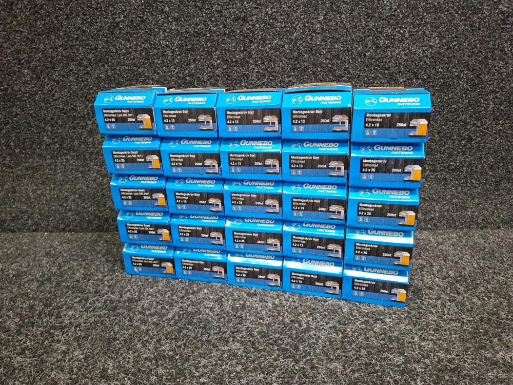 1590061-1 6250 st Montageskruv 4.2x13, 4.2x16 & 4.2x25mm, Gunnebo