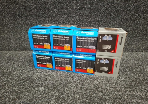 2000 pcs Farmer screws 4.8x20 & 4.8x35mm, Gunnebo