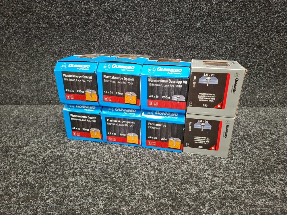 1590063-1 2000 st Farmarskruv 4.8x20 & 4.8x35mm, Gunnebo