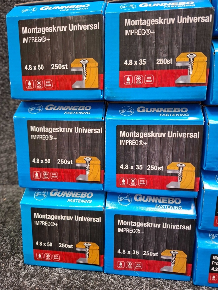 1590069-2 5250 st Montageskruv 4.2x13, 4.2x25, 4.8x35 & 4.8x50mm, Gunnebo