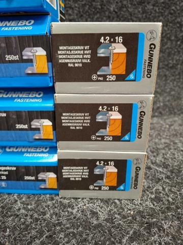 1590070-4 2300 st Montageskruv 4.2x16, 4.2x25 & 4.2x85mm, Gunnebo