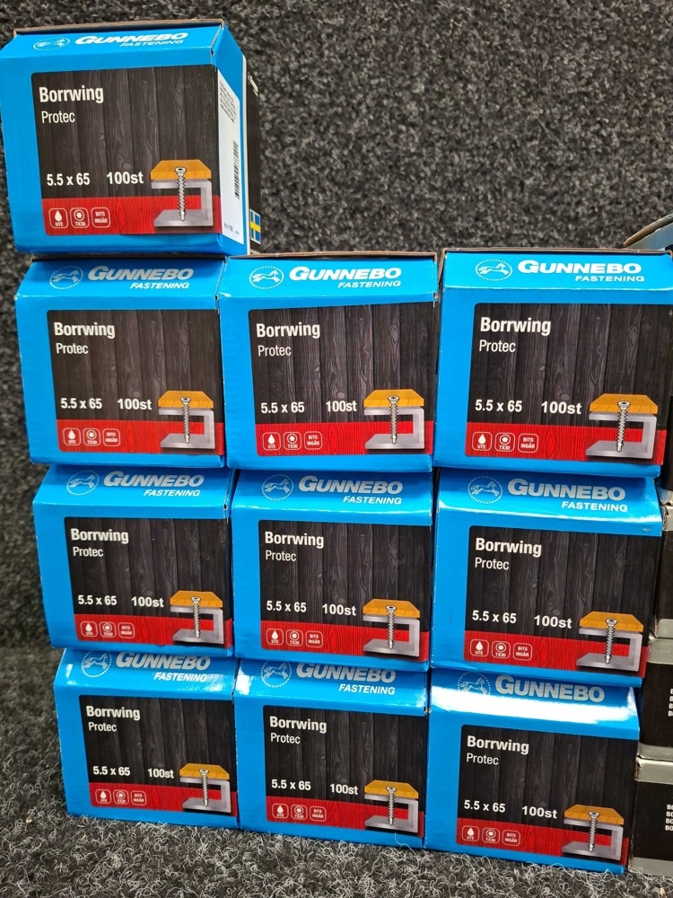 1590071-2 2000 pcs Borrwing screws 4.2x45, 4.8x50 & 5.5x65mm, Gunnebo