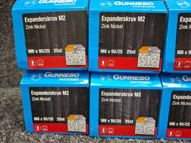 1590078-2 8 st Förpackningar Expanderskruv M2, Gunnebo