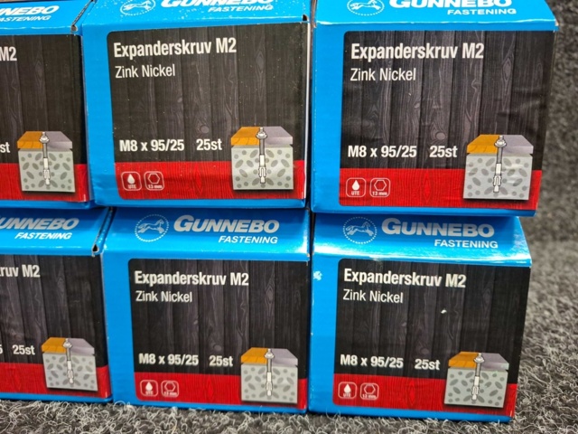 1590078-3 8 st Förpackningar Expanderskruv M2, Gunnebo