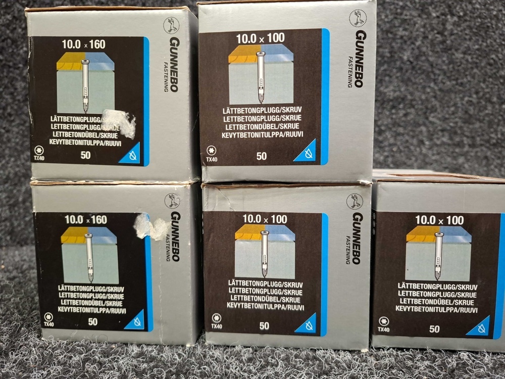 1590087-2 5 pcs Packs Lightweight concrete plug with screw, Gunnebo