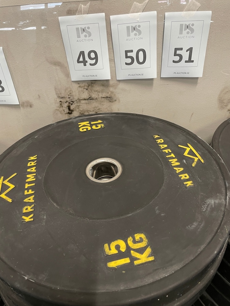 1590251-1 Weight Plates Bumper Training 15 Kg, 8 pcs - Kraftmark