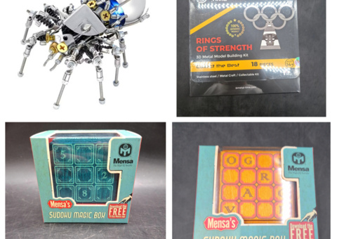 Puzzles and model kit, 4 pcs - metal spider, Metal Time and Mensa
