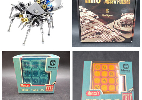 Puzzle lot, 4 units - metal spider, EscapeWelt Trio and Mensa