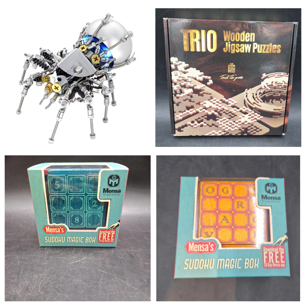 1588668-1 Puzzle lot, 4 units - metal spider, EscapeWelt Trio and Mensa