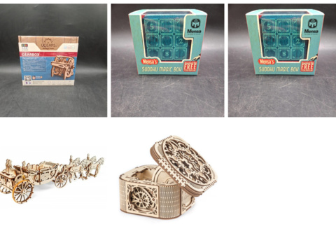 Model and puzzle lot, 5 pcs - UGEARS and Mensa