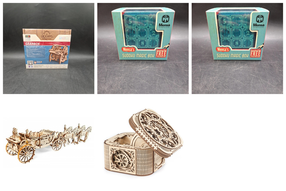 1588670-1 Model and puzzle lot, 5 pcs - UGEARS and Mensa