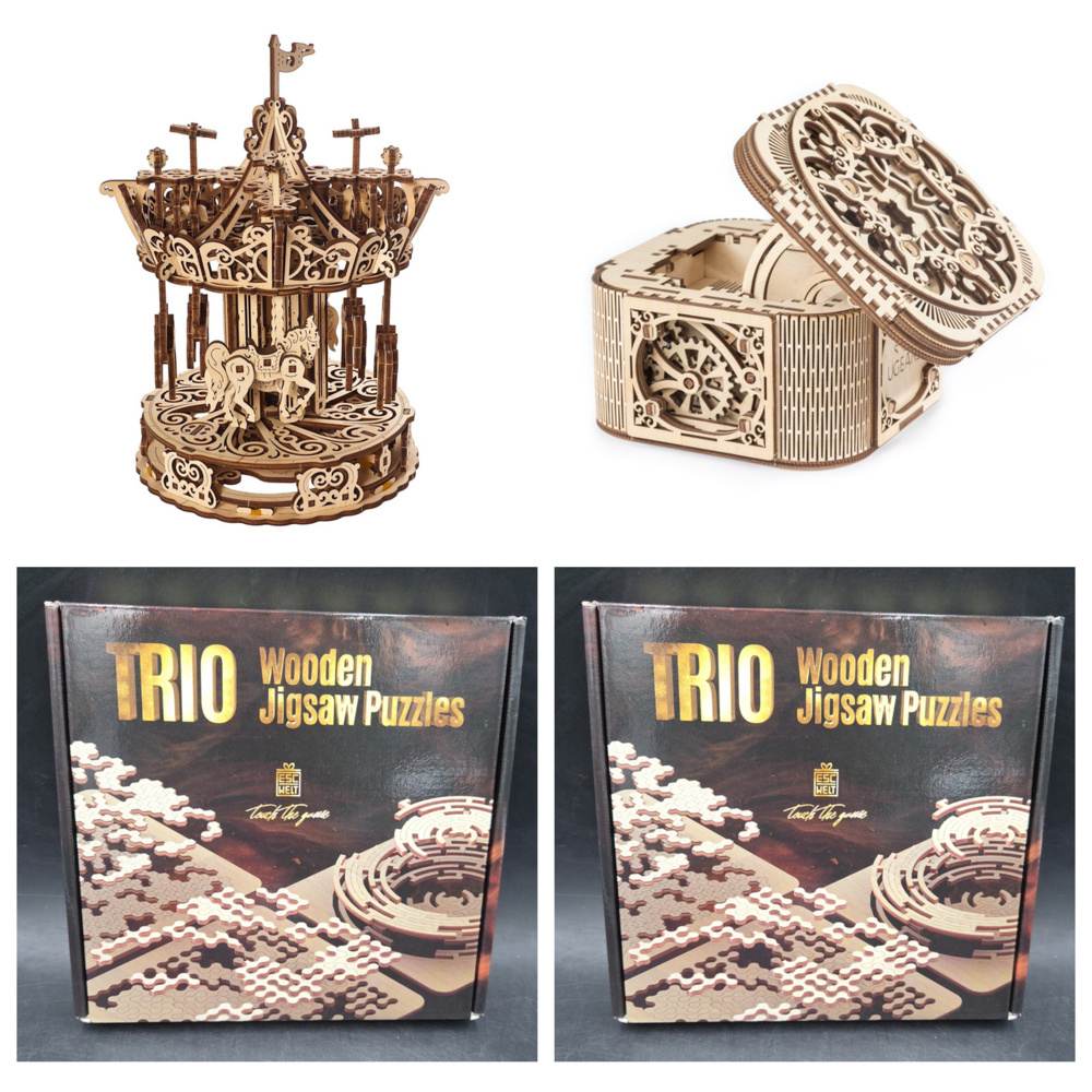 1588671-1 Model and puzzle lot, 4 units - UGEARS and EscapeWelt, wood