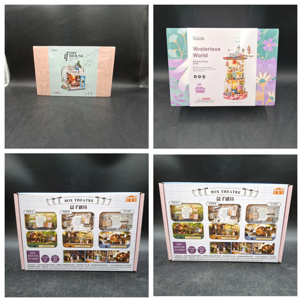 1588676-1 Miniature kits, 4 pcs - Rolife Dora's Loft, Bloomy House and Cute Room