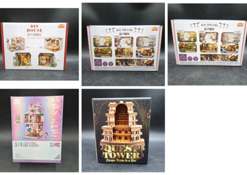 Miniature and puzzle lot, 5 pcs - Cute Room, LOZ and EscapeWelt
