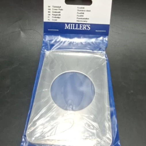 1590357-1 Cover plates, 100 pcs - Millers, 70 x 100 mm, stainless steel