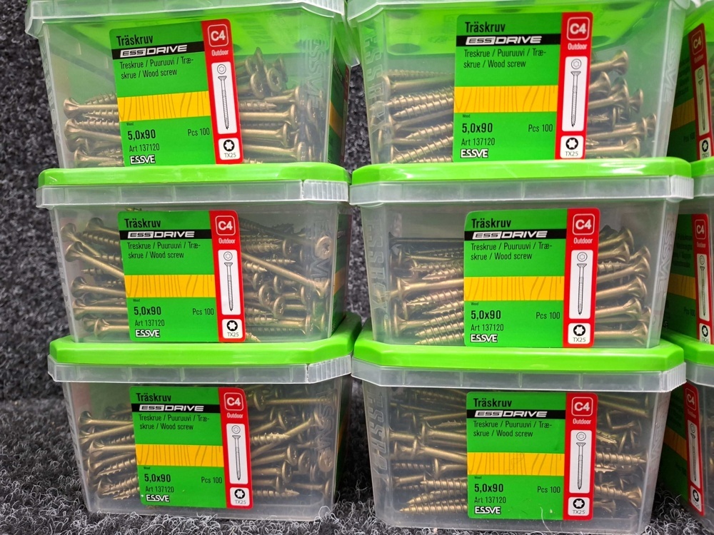 1591328-2 1200 pcs Wood screw 5.0x90mm, Essve