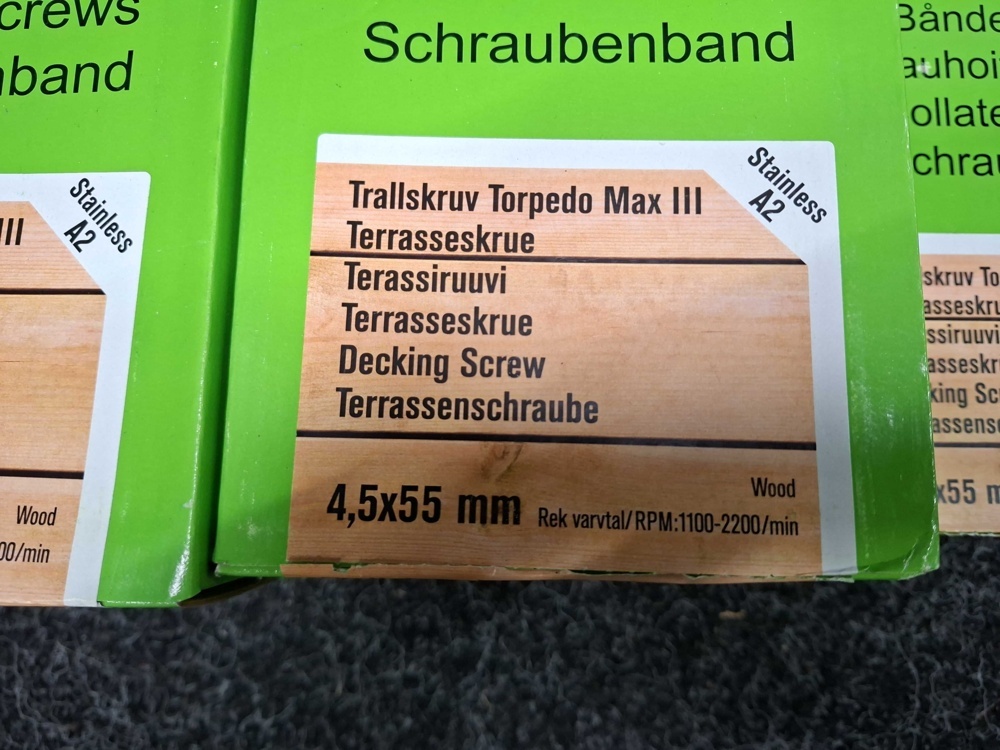 1591336-2 5000 pcs Banded Trallscrew Torpedo Max III 4.5x55mm, Essve