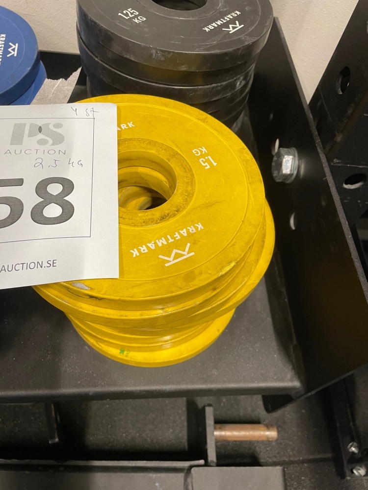 1590258-1 Weight plates 1.5 Kg, 9 pcs and 1.25 Kg 12 pcs - Kraftmark