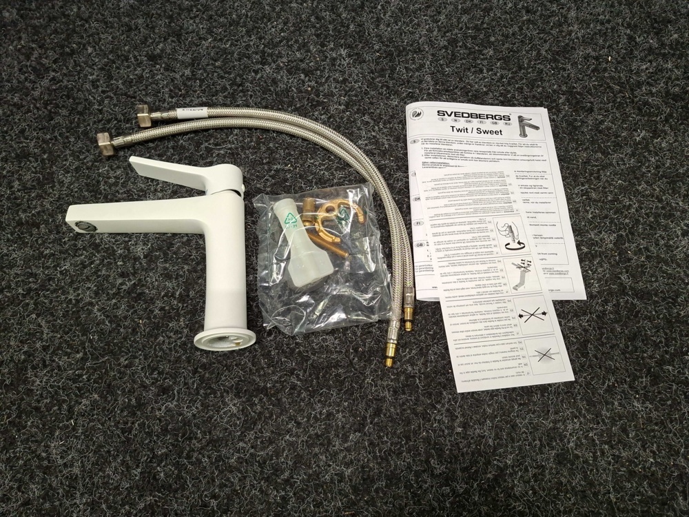 1591276-2 Sink mixer Svedbergs Twit, white matt