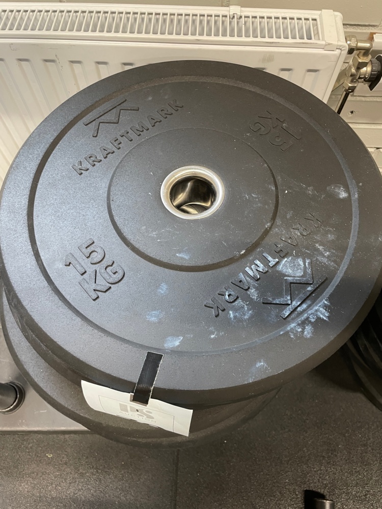 1590270-2 Temp Bumper weight plate 15 Kg, 10 pcs - Kraftmark